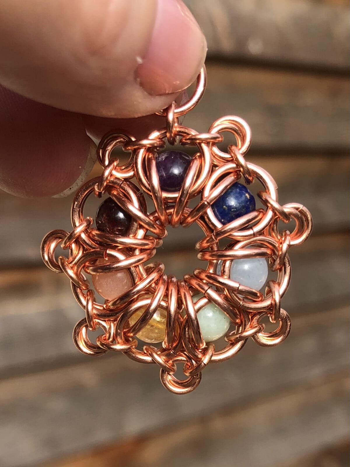 Chakra Bead Capture Chain Maille Pendant Kit - Image 3