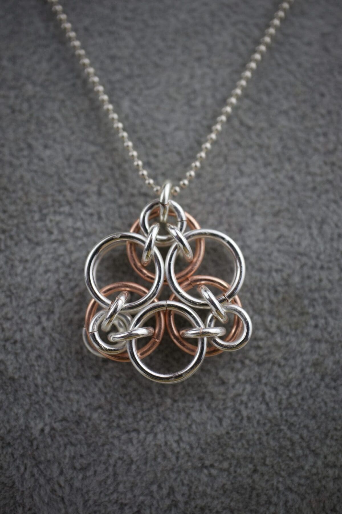 Acute Mandala Chain Maille  Pendant and Ear ring Kit