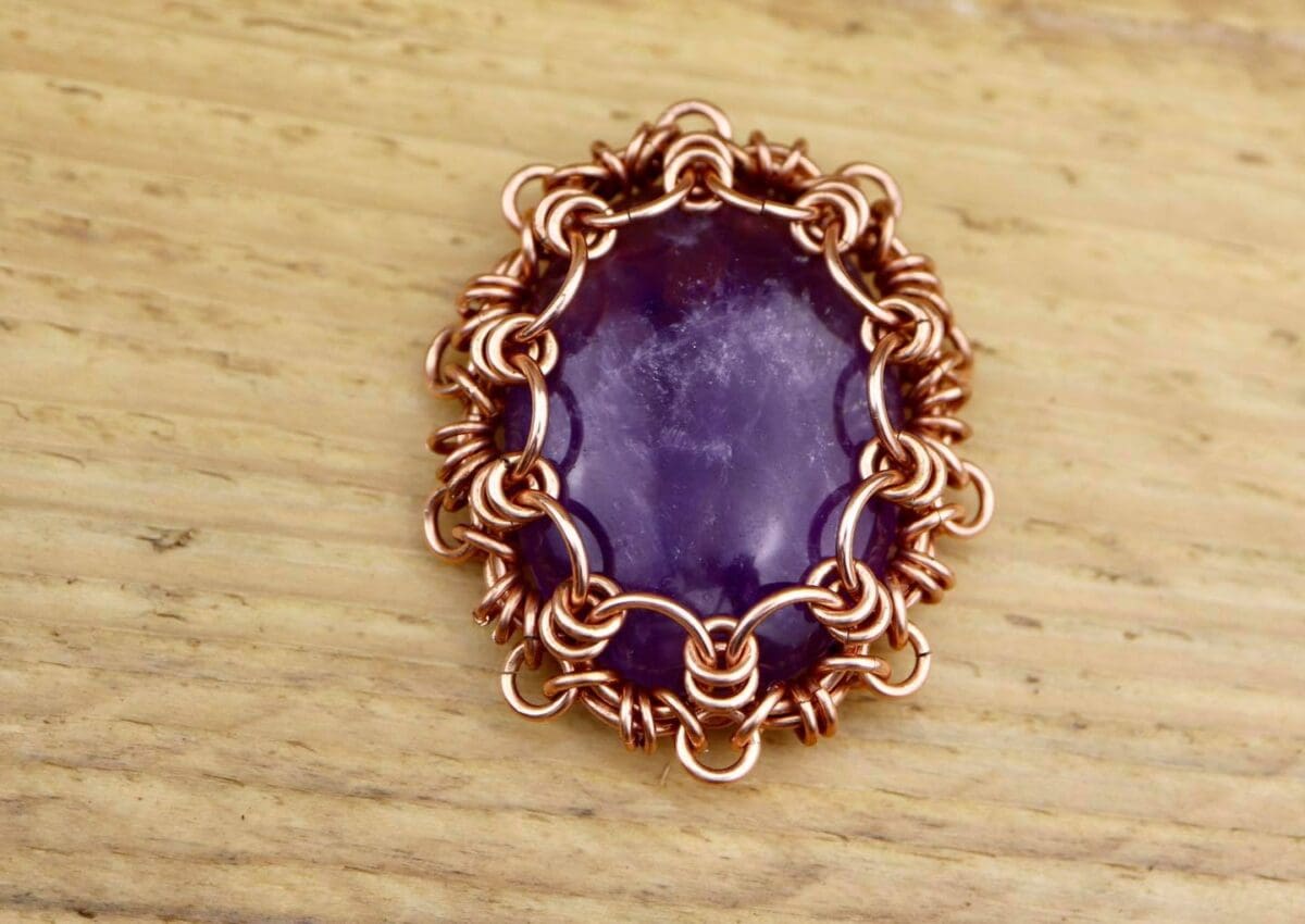 40x30mm Cabochon chain maille setting tutorial - Image 2