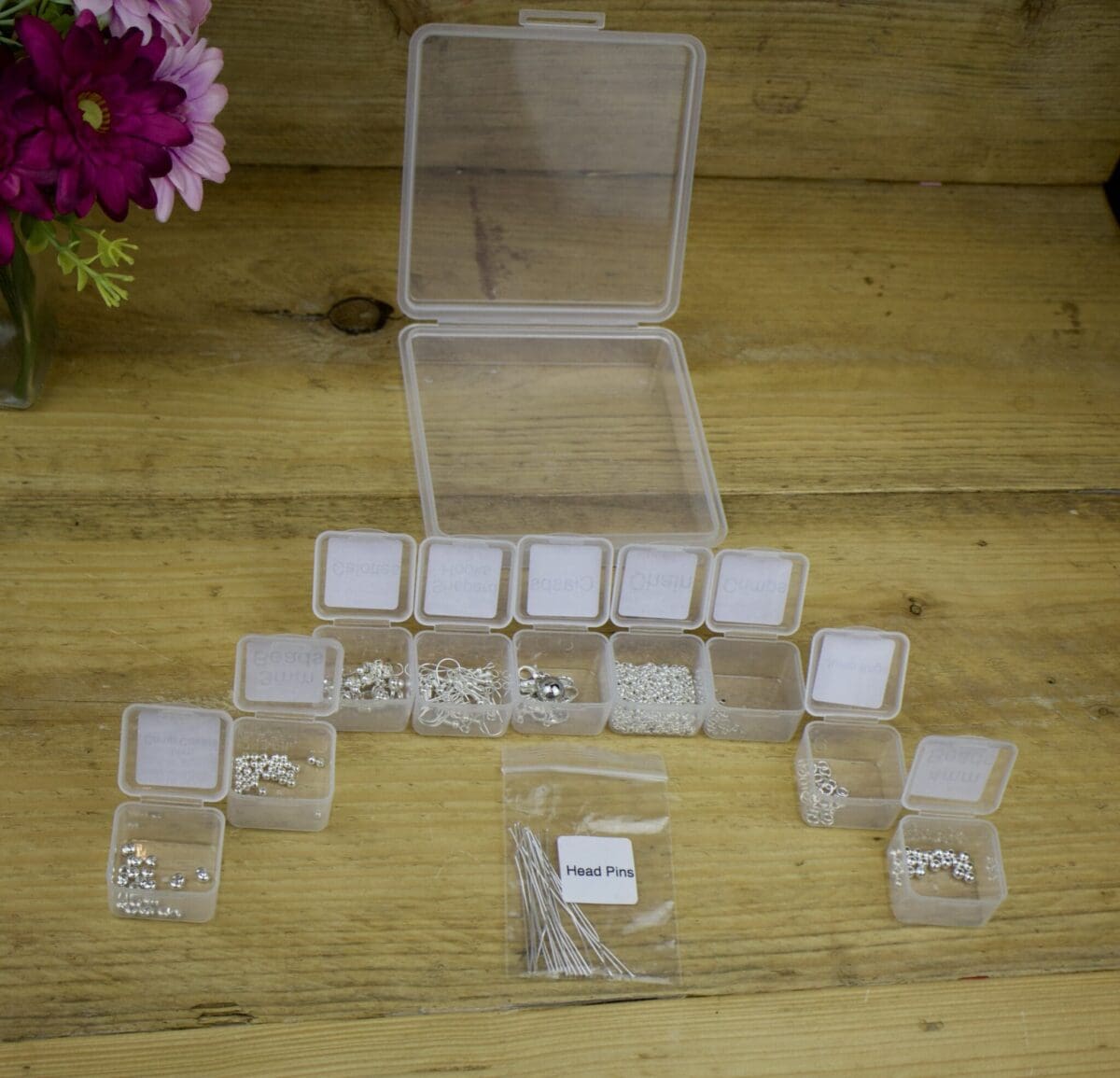 Silver Plated Findings pack in storage box - Image 2