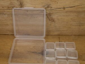 Plastic Storage Box with 9 seperate flip top boxes