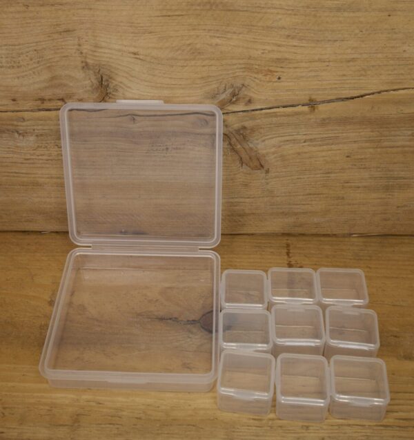 Plastic Storage Box with 9 seperate flip top boxes