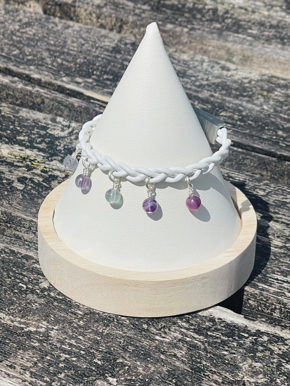 Leather and Feather Fluorite Bracelet Kit