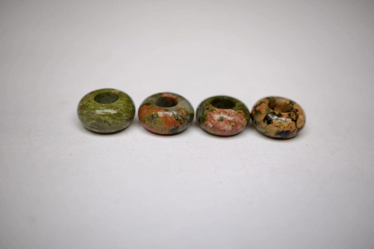 4 Unakite Rondelles 6x12mm - Image 2