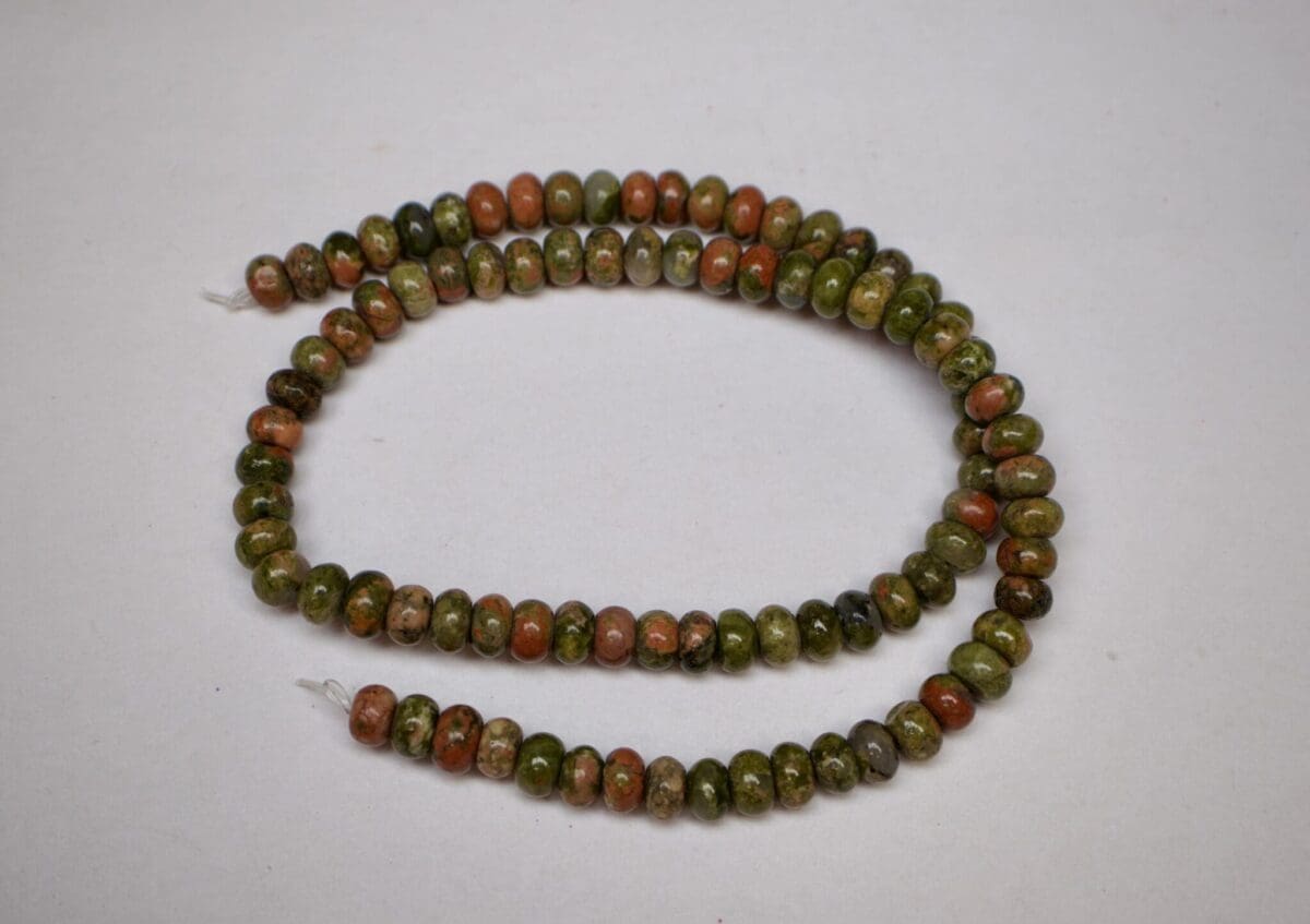 Unakite Rondelles Strand 4x6mm - Image 2
