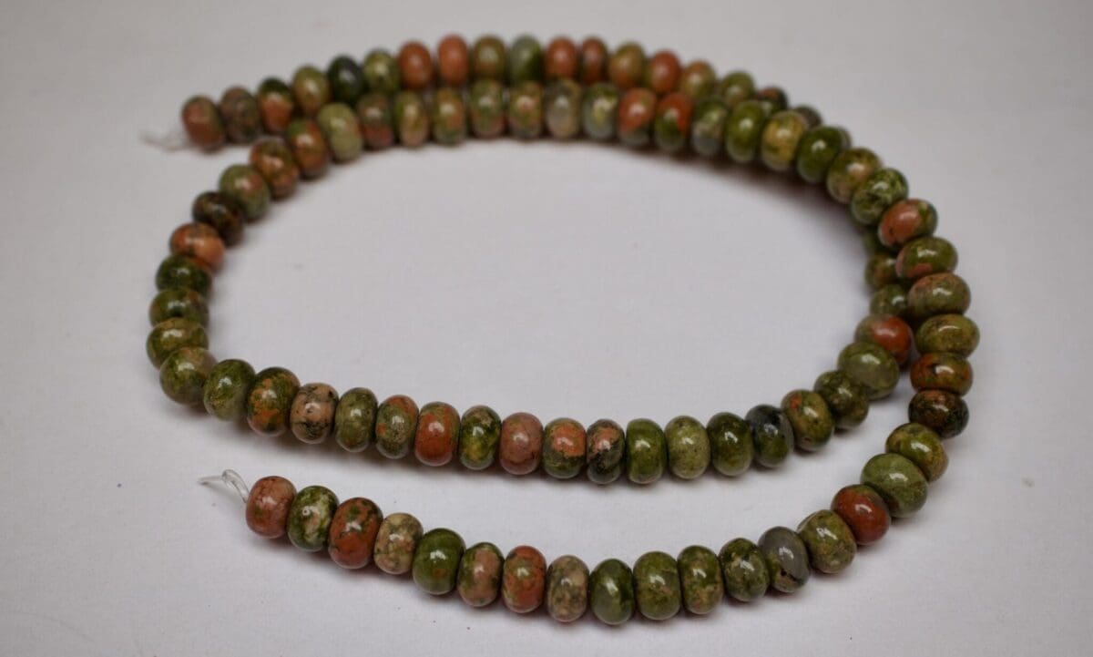 Unakite Rondelles Strand 4x6mm