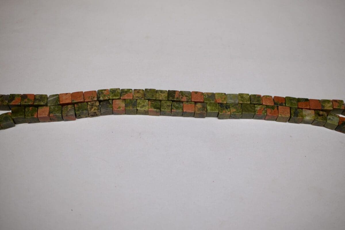 Unakite Cubes 6mm